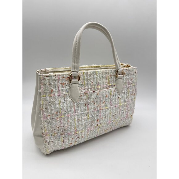 On 34th Robbinn tweed medium women's satchel crossbody bag - White Multi - Picture 5 of 13